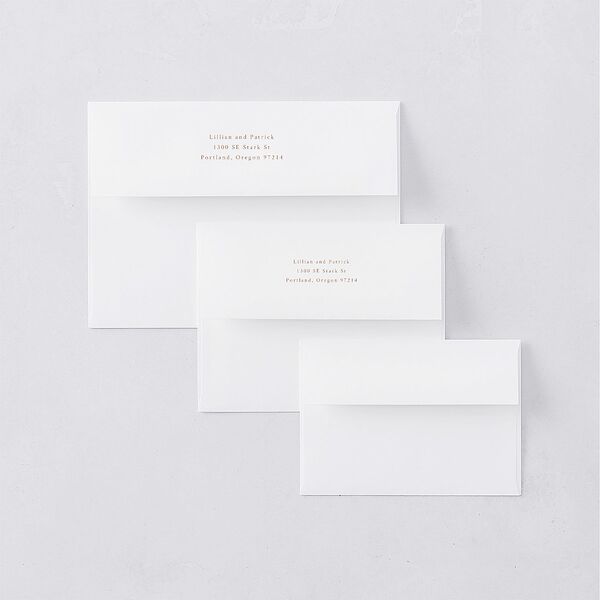 Blooming Frame Save The Date Card Envelopes White Pink Cotton Both Recipient and Return Addresses Signature Standard