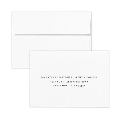 Leafy Frame Wedding Wedding Response Card Standard Envelopes Kraft Midnight Navy Return Address Signature Standard