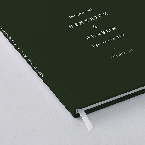 Refined Monogram Guest Books Dark Green
