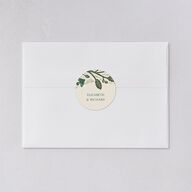 Woodland Whimsy Wedding Stickers Hunter Green Circle