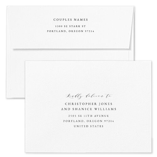 Delicate Lilac Save The Date Card Envelopes Blue Standard Amethyst Both Recipient and Return Addresses Signature
