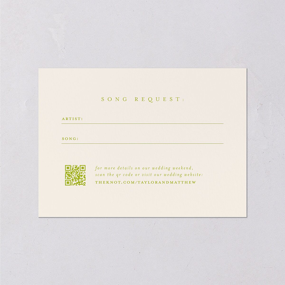Modern Wedding Of Calligraphy Wedding Response Cards Chartreuse Signature Standard