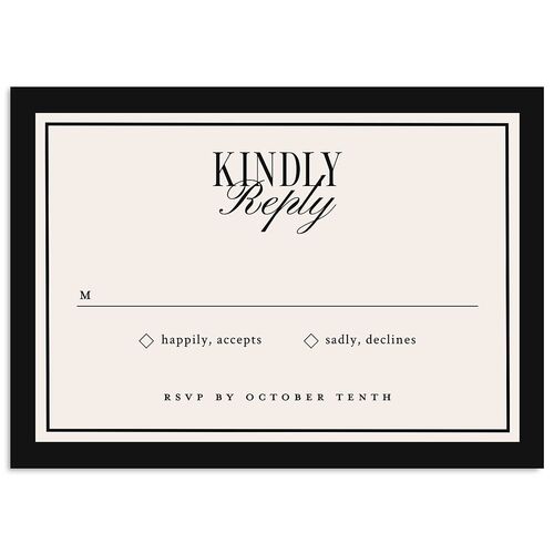 Elegant Diamond Pattern Wedding Response Cards Midnight Signature Standard