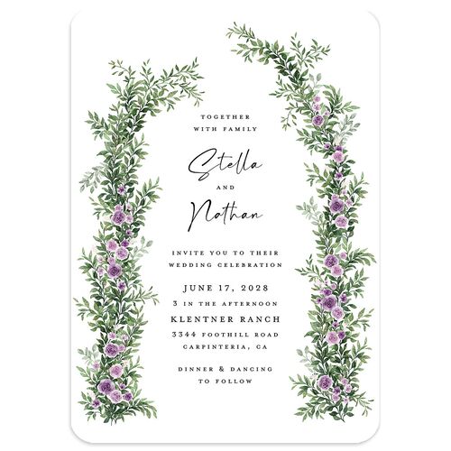 Floral Arc Wedding Invitations Purple Haze Signature Blank No Rounded