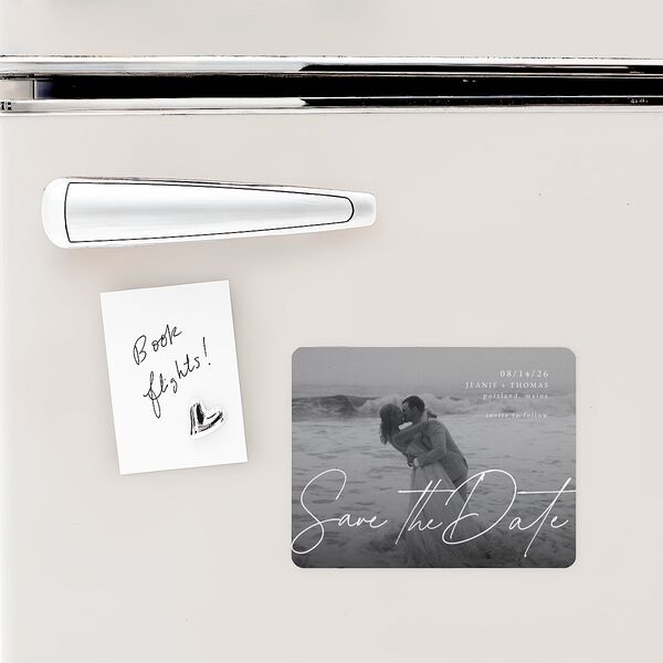Gilded Corner Save The Date Magnets Pure White Magnet Paper