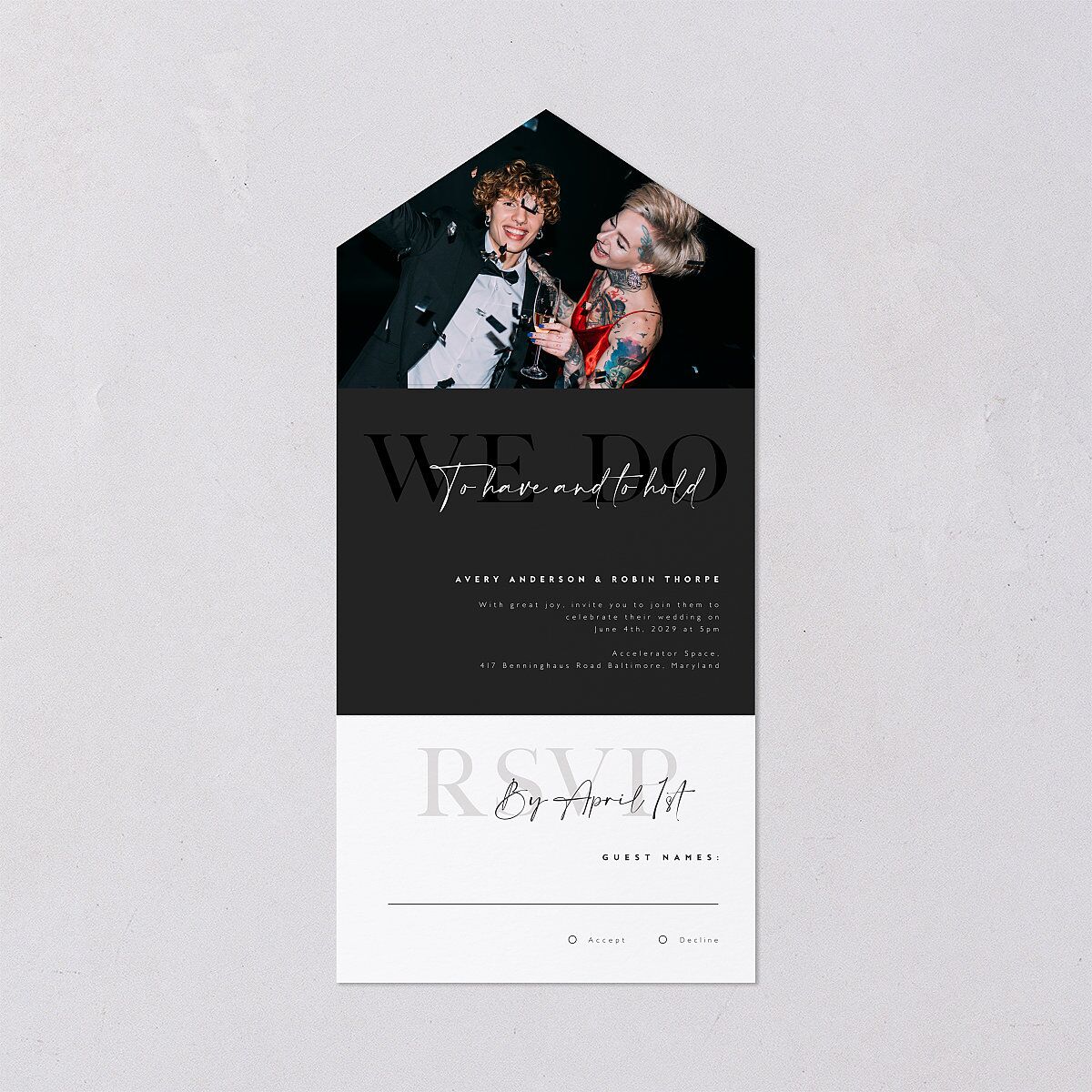 Modern Vow All-in-One Wedding Invitations — view 1