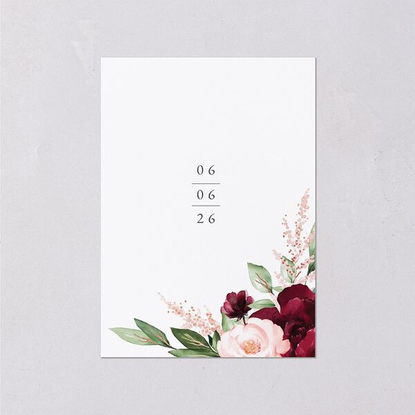 Beloved Floral Foil Wedding Enclosure Cards Rose Gold Dark Berry Signature Standard