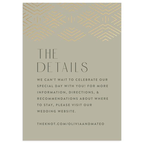 Boho Texture Wedding Enclosure Cards Gold Deep Olive Signature Standard