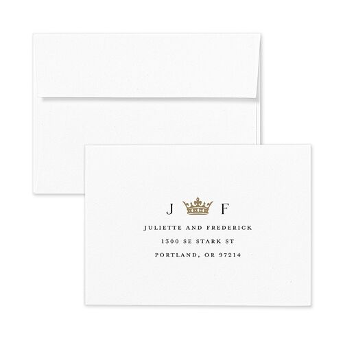 Sword and Roses Fantasy Garden Response Card Envelopes White Charcoal Return Address Signature Standard