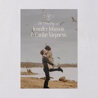 Vintage Romantic Photo Wedding Invitations Copper Signature Blank No Standard