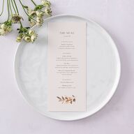 Leafy Rustic Monogram Menus Cotton Signature