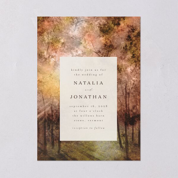 Enchanted Forest Wedding Invitations Terracotta Signature Blank No Standard