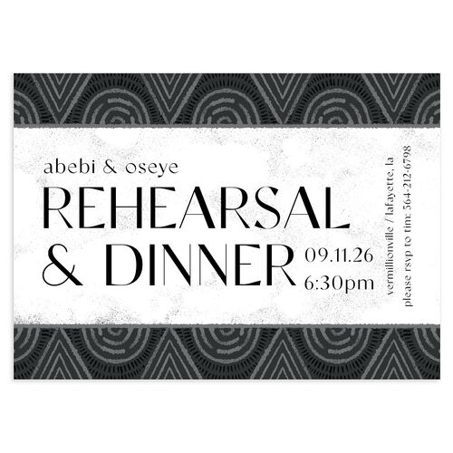 Sahara Pattern Rehearsal Dinner Invitations Licorice Signature Blank Standard