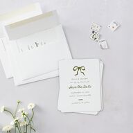 Dainty Bow Save The Date Magnets Peridot Magnet Paper