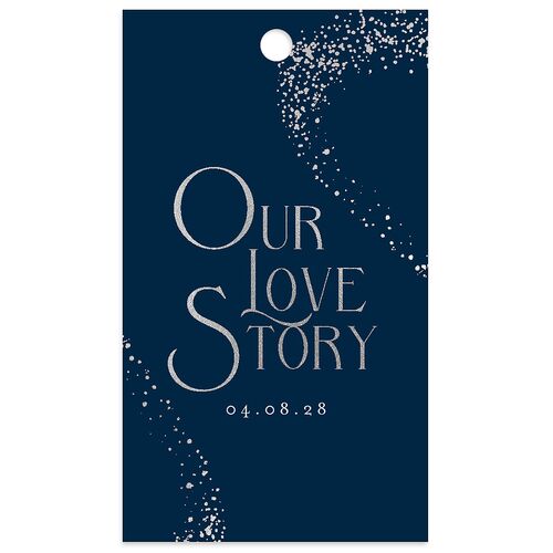 Be Our Guest Favor Gift Tags Silver Navy Pearlescent