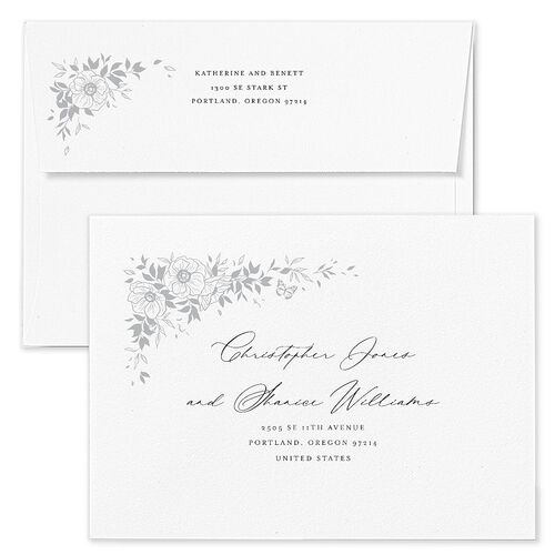Baroque Garden Wedding Invitation Envelopes Kraft Licorice Recipient Address Standard Signature