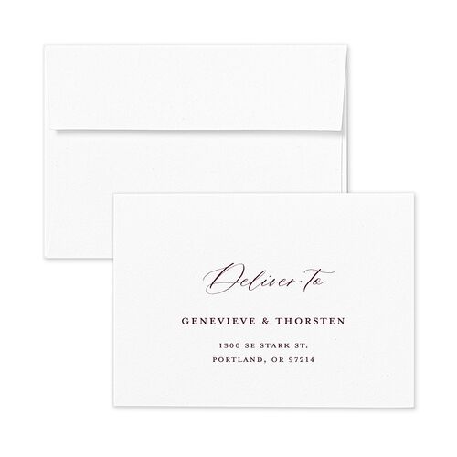 Dark Vintage Fantasy Response Card Envelopes White Merlot Return Address Signature Standard