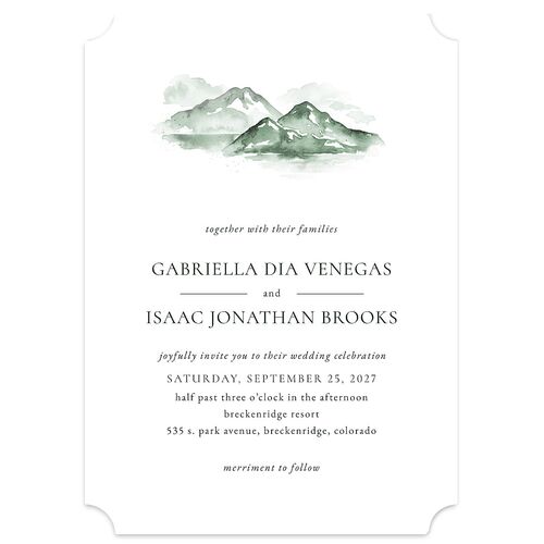 Watercolor Mountains Wedding Invitations Thyme Signature Blank No Ticket