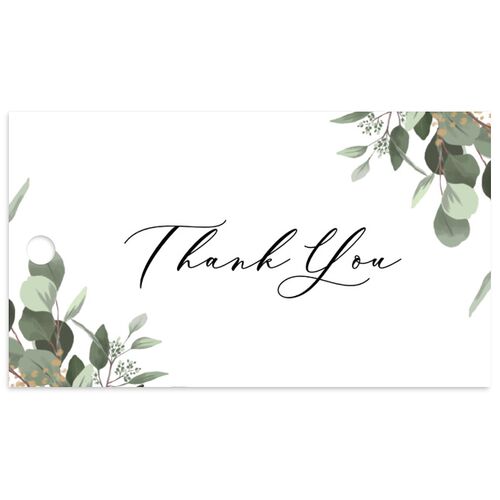 Eucalyptus Frame Favor Gift Tags Pure White Signature