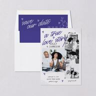 Mood Board Save the Date Cards Sapphire Signature smooth Blank No