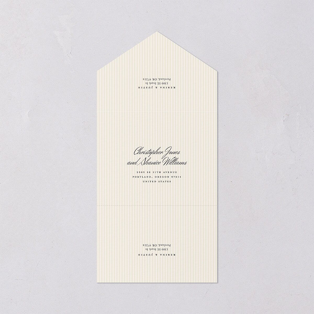Vintage Lace All-in-One Wedding Invitations Burgundy Signature Light Both Recipient and Return Addresses No