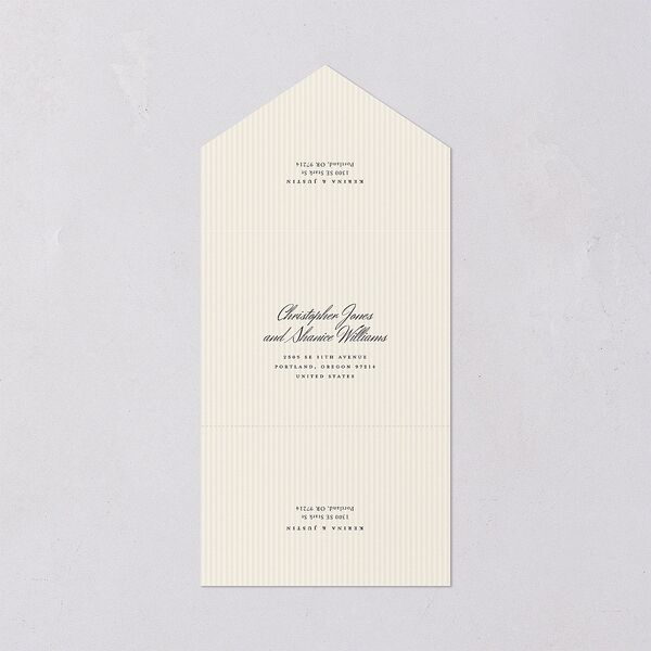 Vintage Lace All-in-One Wedding Invitations Burgundy Signature Light Both Recipient and Return Addresses No