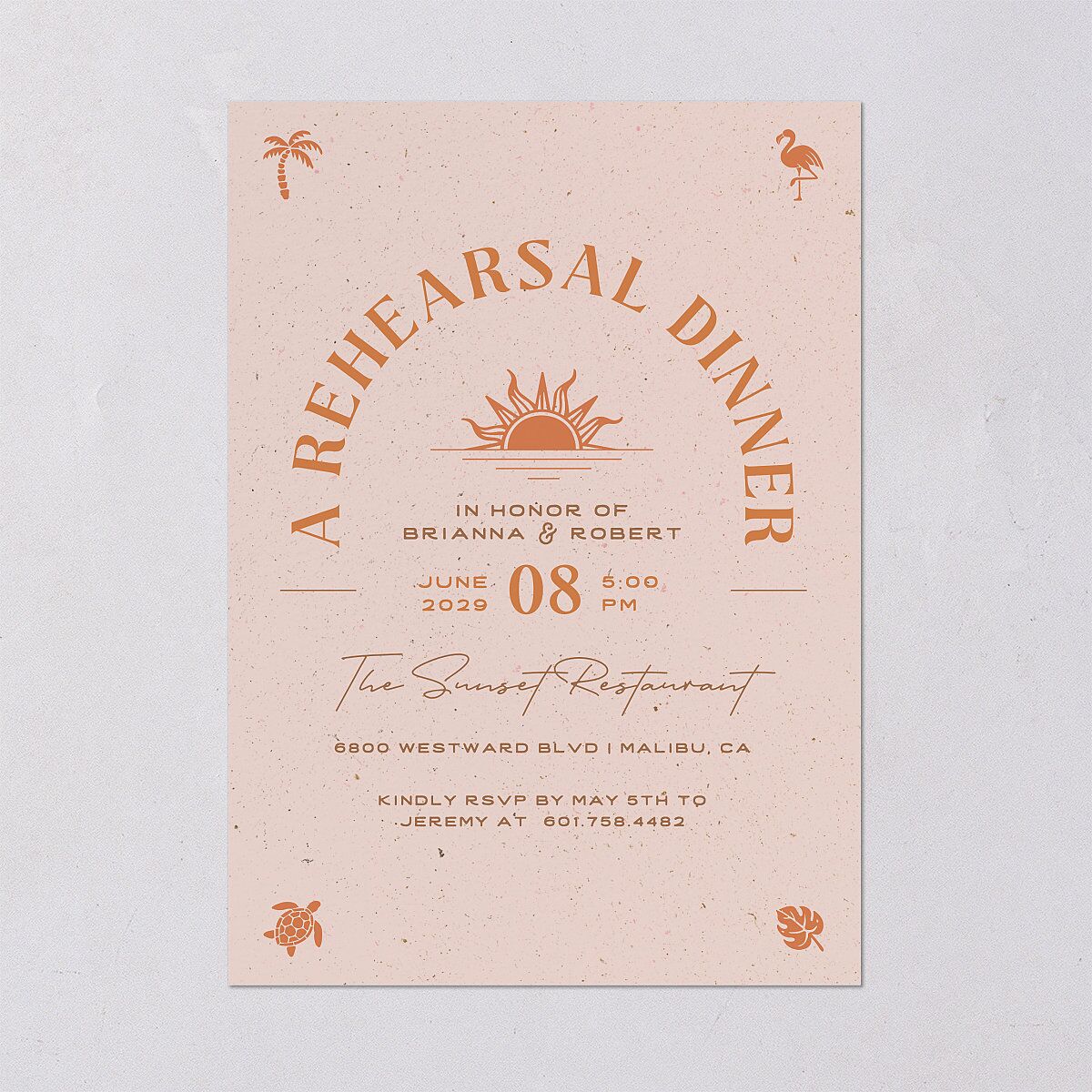 Beach Party Rehearsal Dinner Invitations — view 2