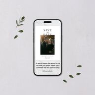Timeless Typography Digital Save the Date Cards Pure White Dusty Blue Lets Celebrate Standard