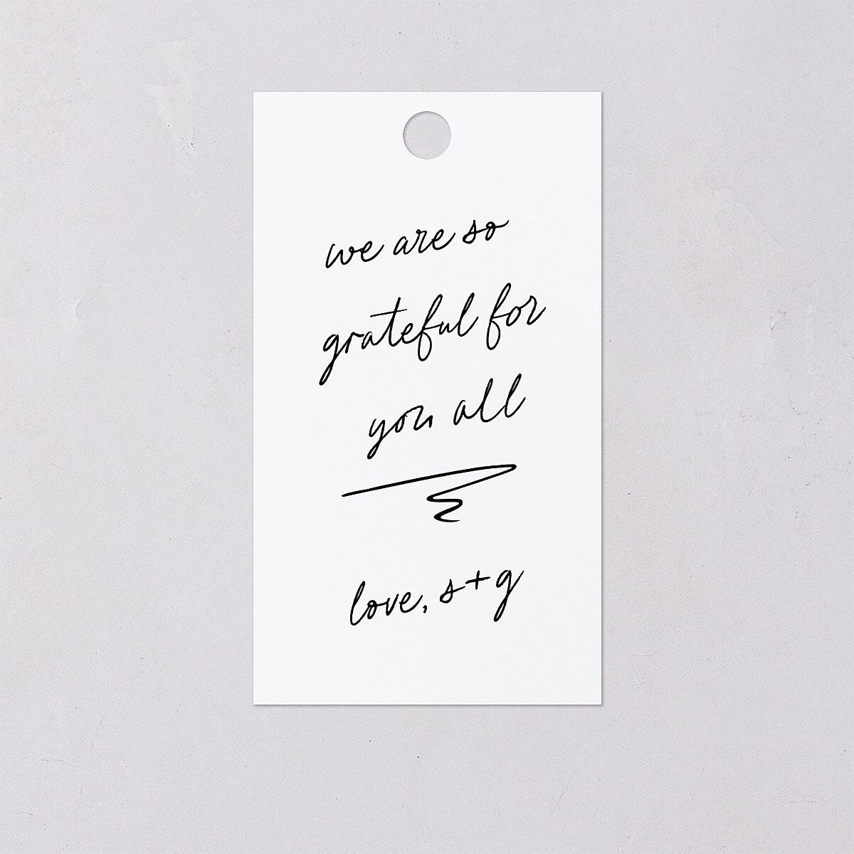 Sunny Day Modern Script Favor Gift Tags Pure White Signature