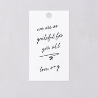 Sunny Day Modern Script Favor Gift Tags Pure White Signature