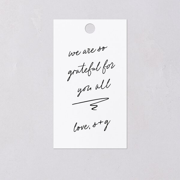 Sunny Day Modern Script Favor Gift Tags Pure White Signature