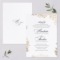 Foil Lace Wedding Invitations Gold Pure White Signature Blank No Standard