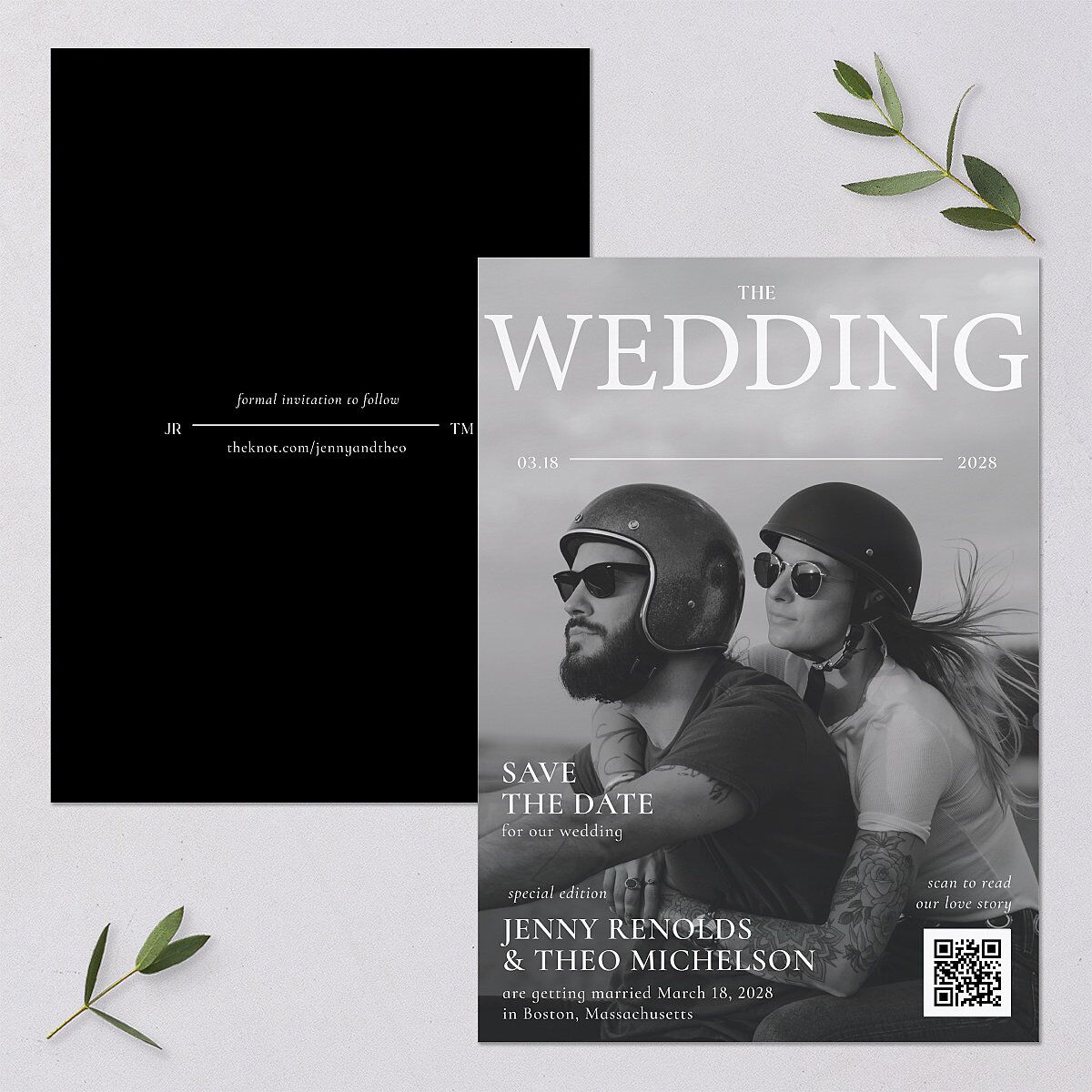 Magazine Cover Save the Date Cards — view 1
