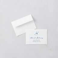 Hand Drawn Cake Wedding Response Cards French Blue Signature