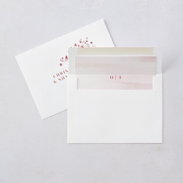 Cherry Blossoms Wedding Invitations Gold Soft Pink Signature Blank No Standard