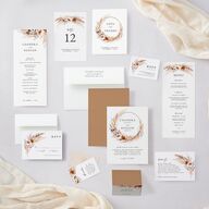 Bohemian Floral Hoop Wedding Response Cards Camel Signature Standard