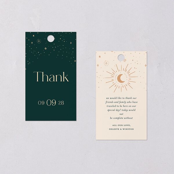 Celestial Galaxy Favor Gift Tags Dark Emerald Signature