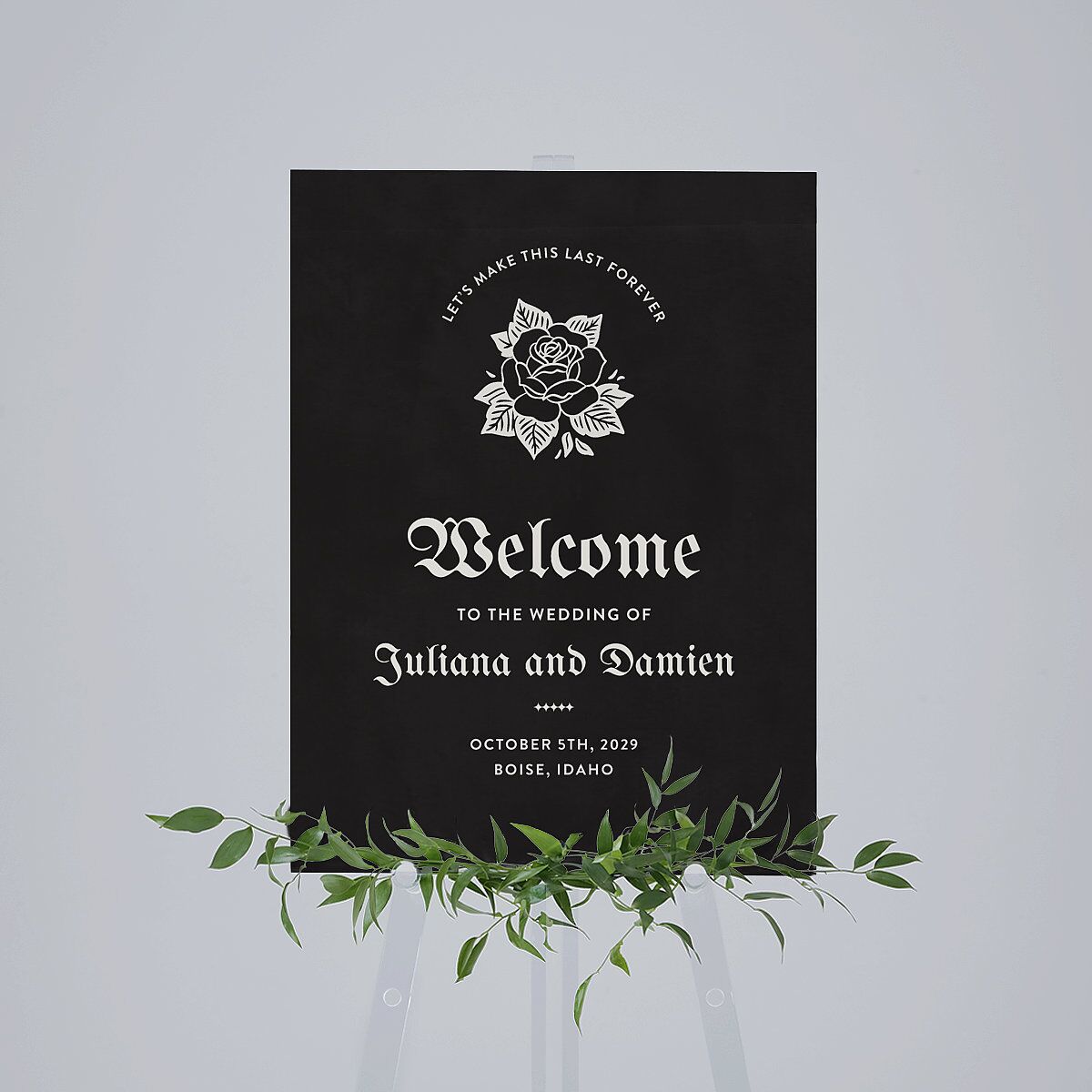 Moody Gothic Rose Standard Welcome Sign Medium Midnight Standard Indoor Foam Core M Welcome