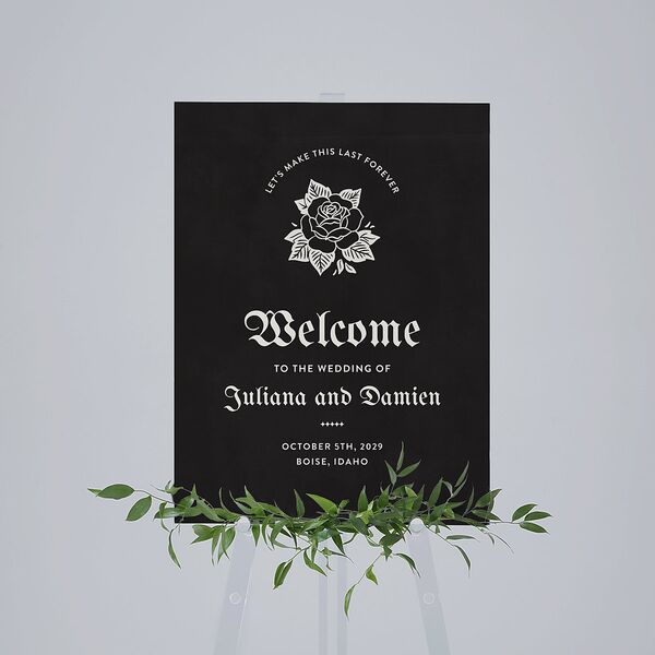 Moody Gothic Rose Standard Welcome Sign Medium Midnight Standard Indoor Foam Core M Welcome