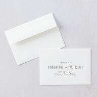 Shimmering Frame Wedding Response Card Standard Envelopes White Standard Licorice Return Address Signature