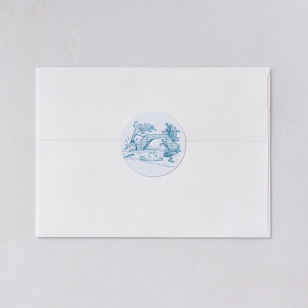 Elegant Antique Toile Frame Wedding Stickers by Bridgerton Cruise Circle