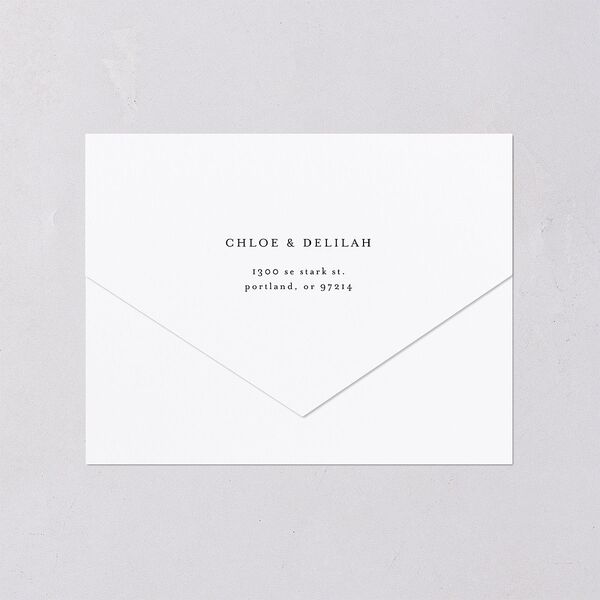 Dainty Heart All-in-One Wedding Invitations Pure White No Signature Light Both Recipient and Return Addresses