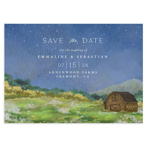 Western Barn Save the Date Cards Sepia Signature smooth Blank No Standard