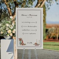 Hand Drawn Tablescape Standard Direction Sign Large Linen Standard Indoor Foam Core L Direction