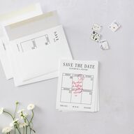 Classic Circled Calendar Date Save the Date Petite Cards Pure White Signature smooth Blank No Standard