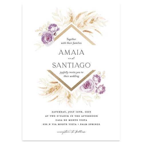 Rustic Bouquet Wedding Invitations Gold Orchid Signature Blank No Standard