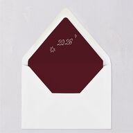 Hand Drawn Starry Christmas Photo Euro Envelope Liners Burgundy Luxe