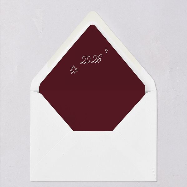 Hand Drawn Starry Christmas Photo Euro Envelope Liners Burgundy Luxe