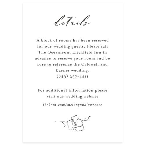 Floral Adornment Wedding Event Detail Cards Charcoal Signature Standard