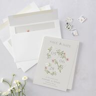Wildflower Altar Save The Date Cards Mist Signature smooth Blank No